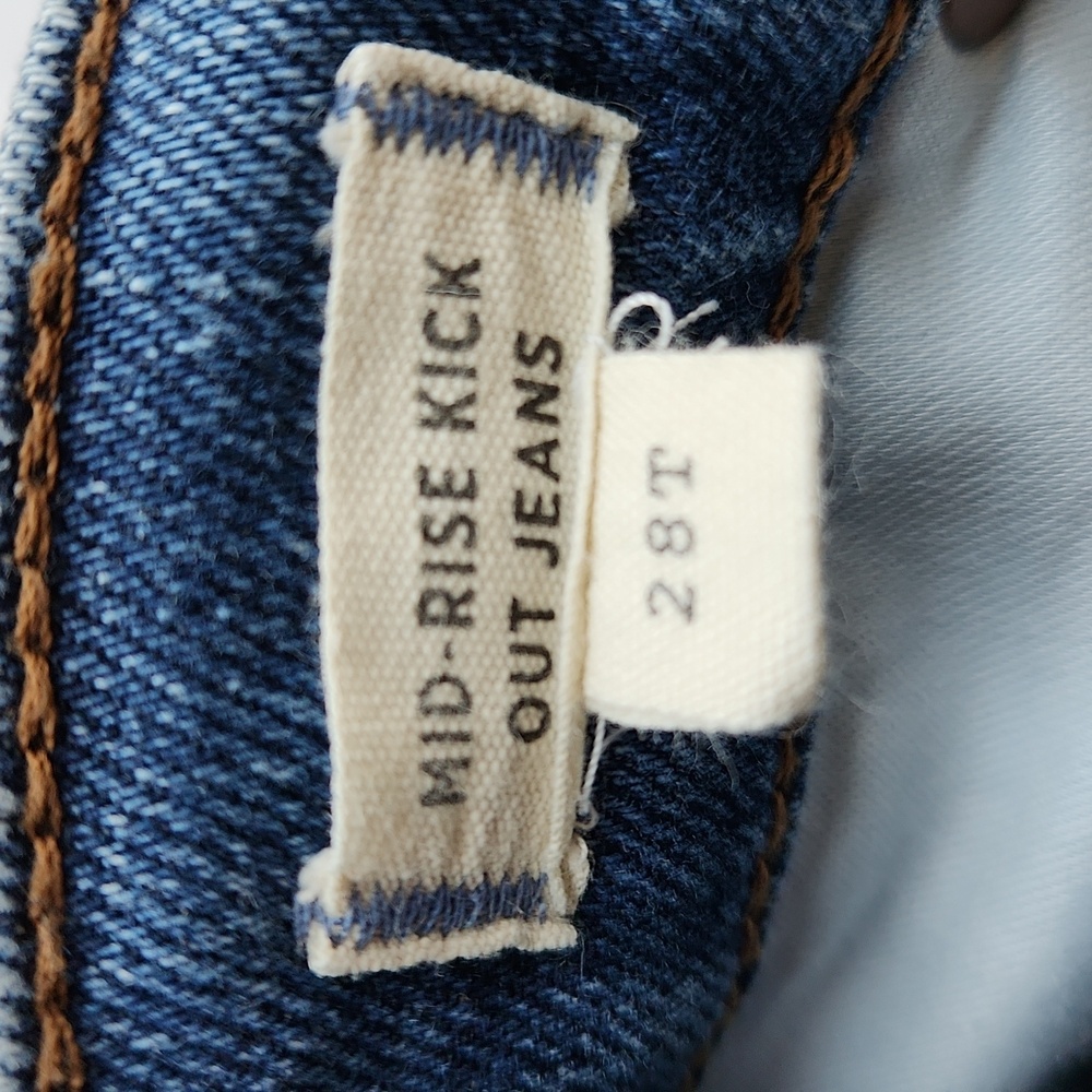 Madewell Tall Kick Out Crop Jeans Brinton Wash + Stretch Size 28 Tall Raw Hem - Picture 12 of 15